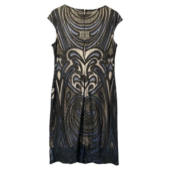 Julia‎ Jordan Sheath Dress Embroidered Fairycore Whimsygoth Sz 14 Black Stretch - Picture 3 of 12